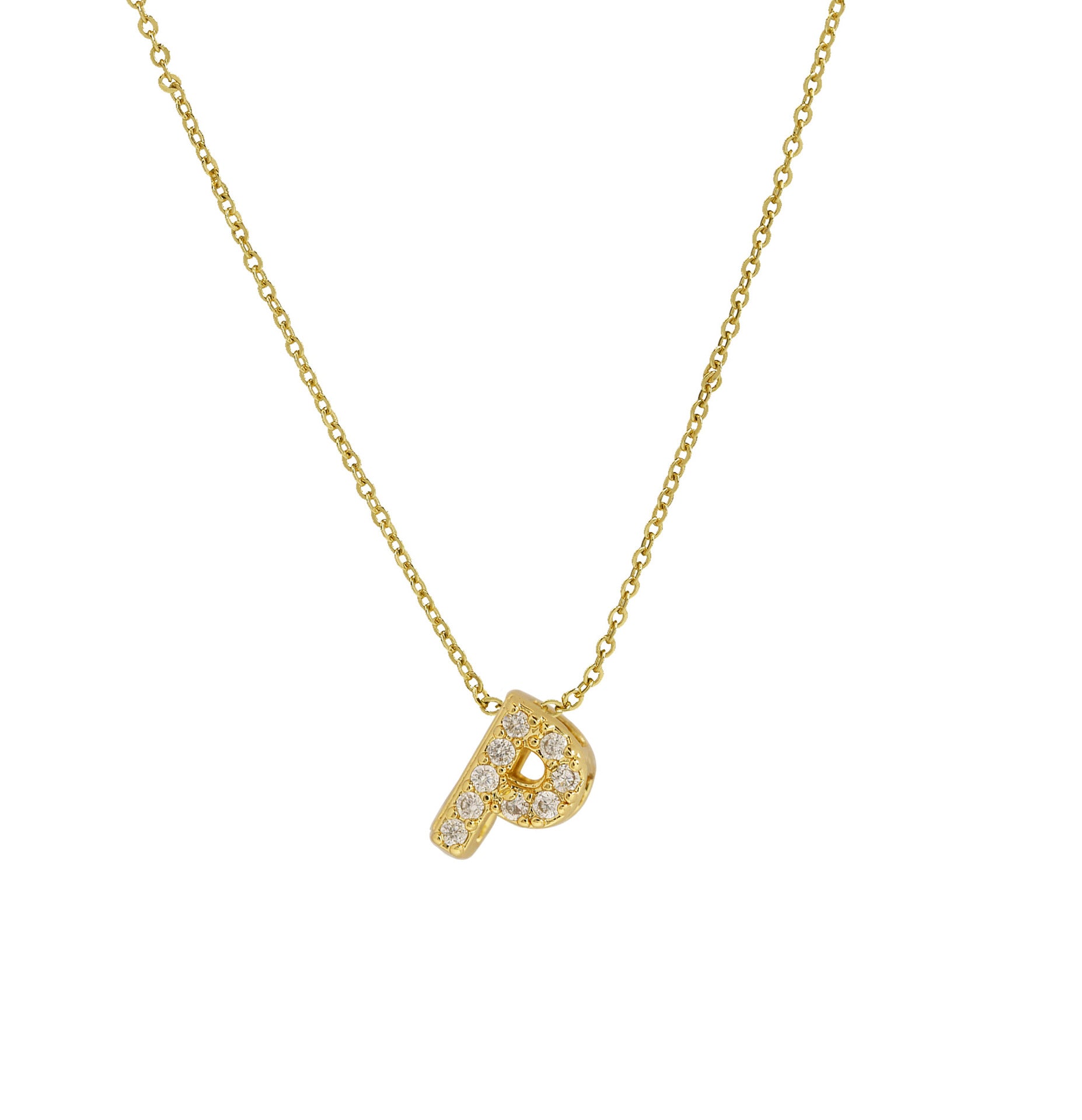 Caelynn Zircon Initial Necklace - P [H4M3FTXQ]