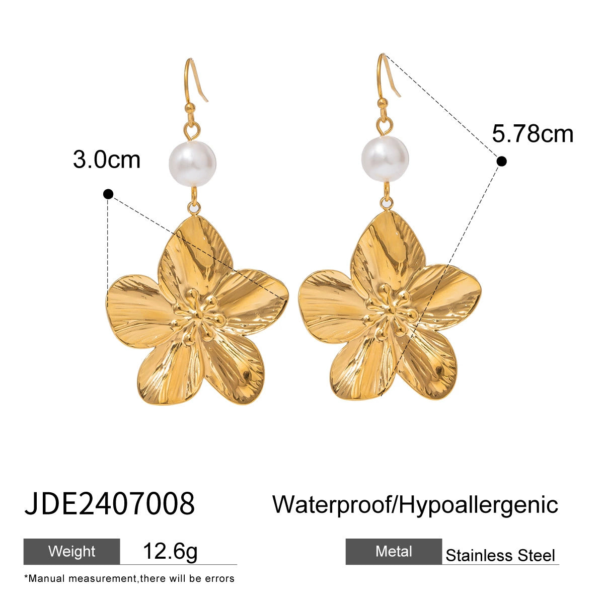 Vale Floral Pearl Jewelry - JDE2407008 [D8TMJV6Z]