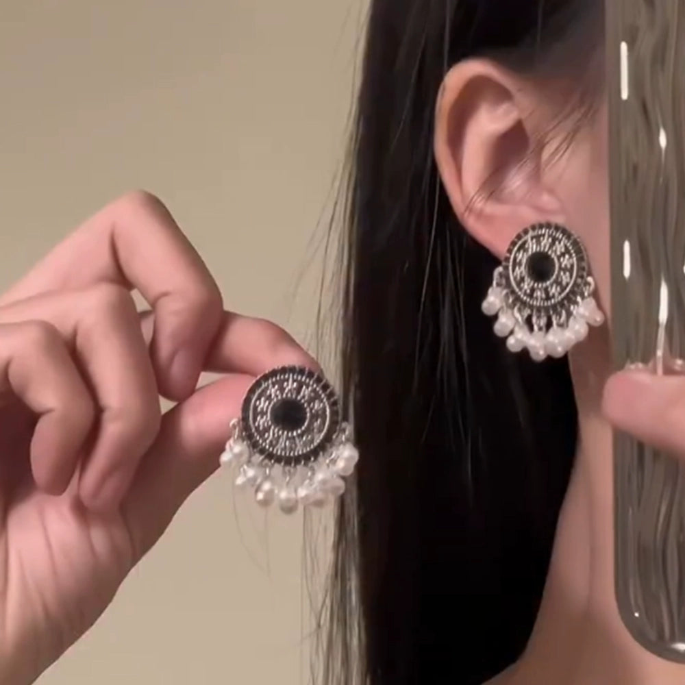 Allyanna Pearl Tassel Set - Chinoiserie Style Earrings [MKQ1XY1H]