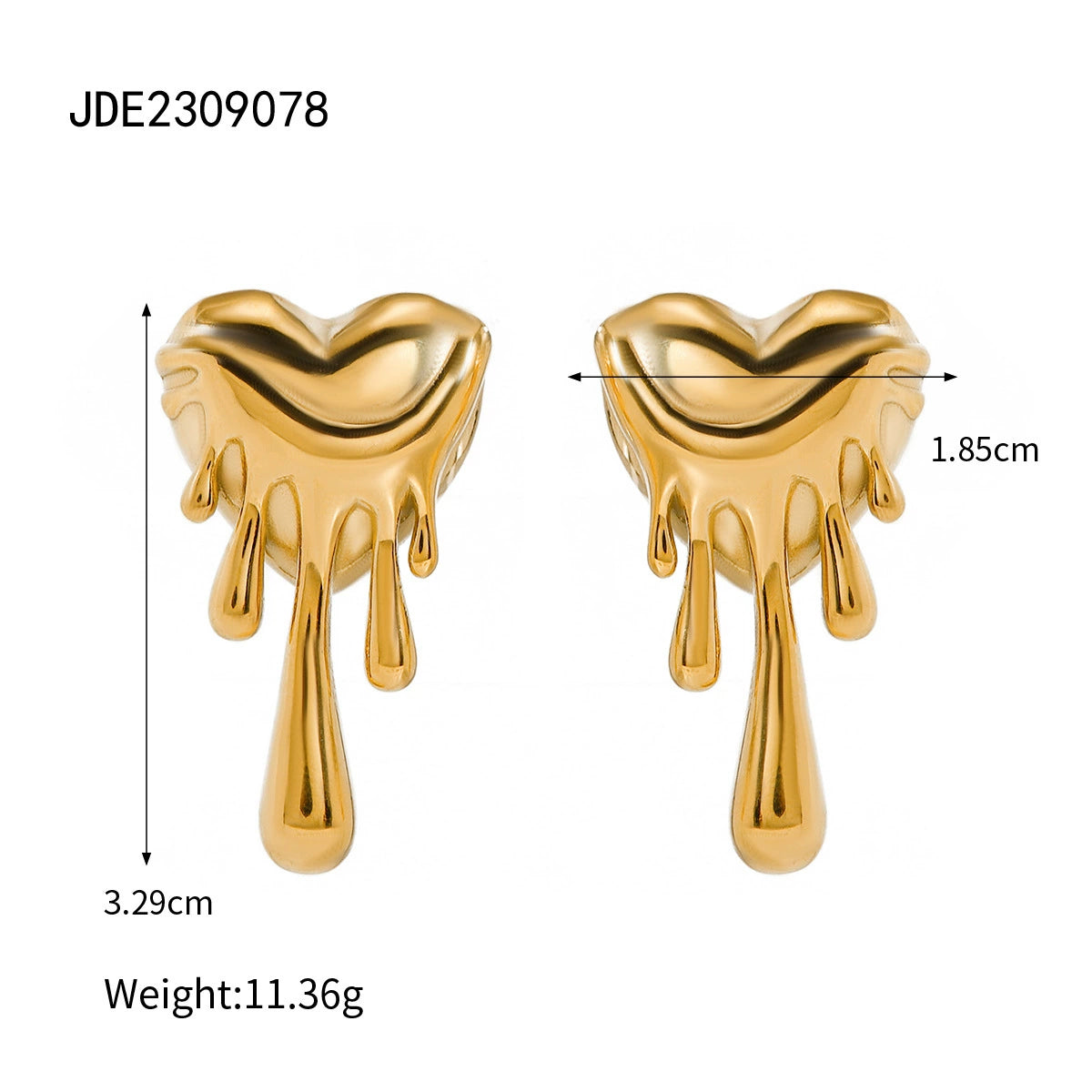 Priscila Sculptural Gold Earrings - JDE2309078 [M0CVGXQ0]
