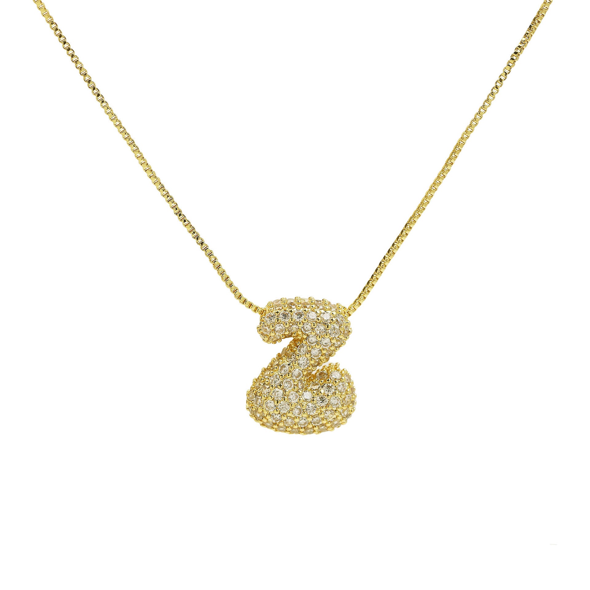 Francis Bubble Initial Necklace - Gold Necklace Z [B7CRSCMJ]