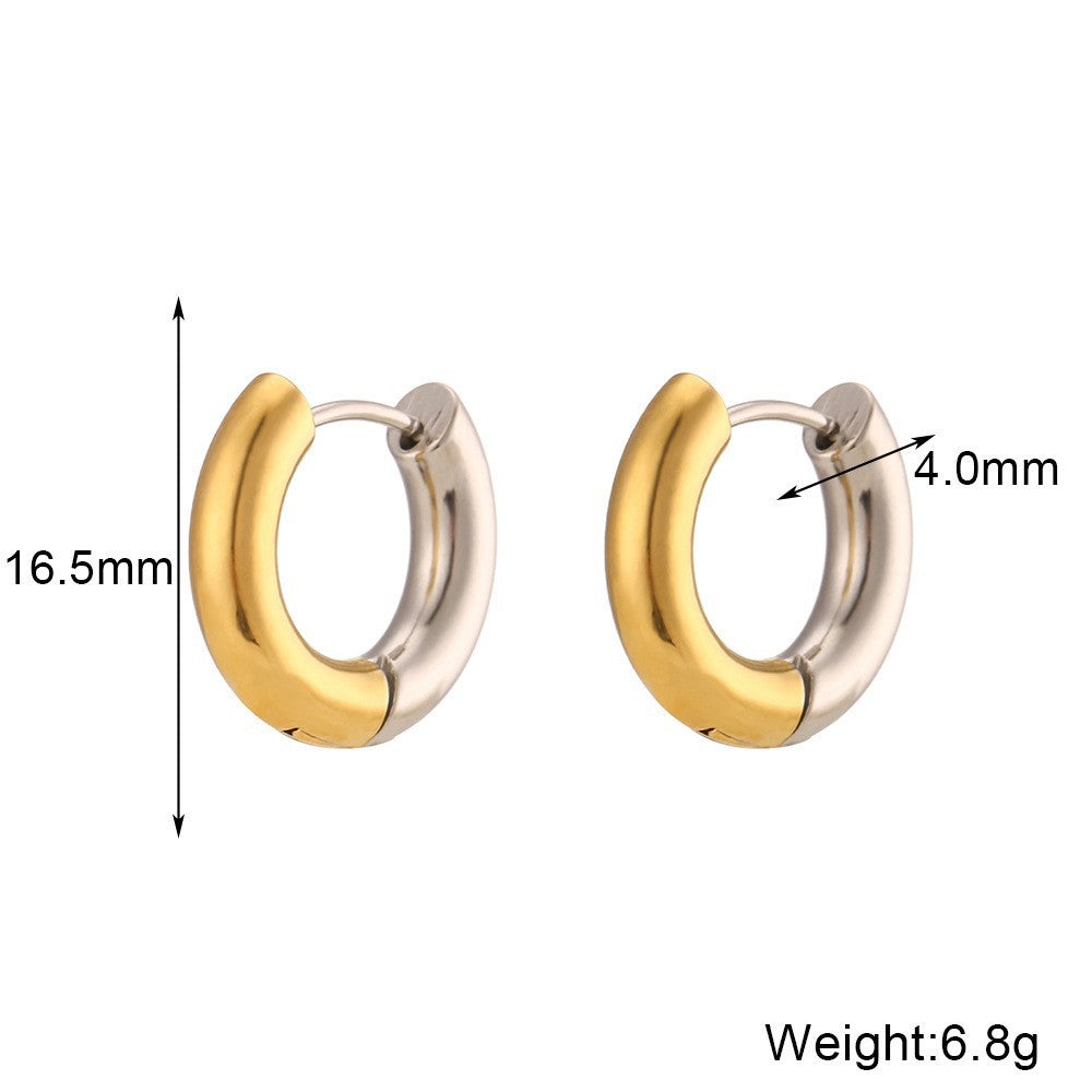Aja Two-Tone Jewelry Collection - Solid Two-Tone Hoop Earrings [NGT9HUYQ]