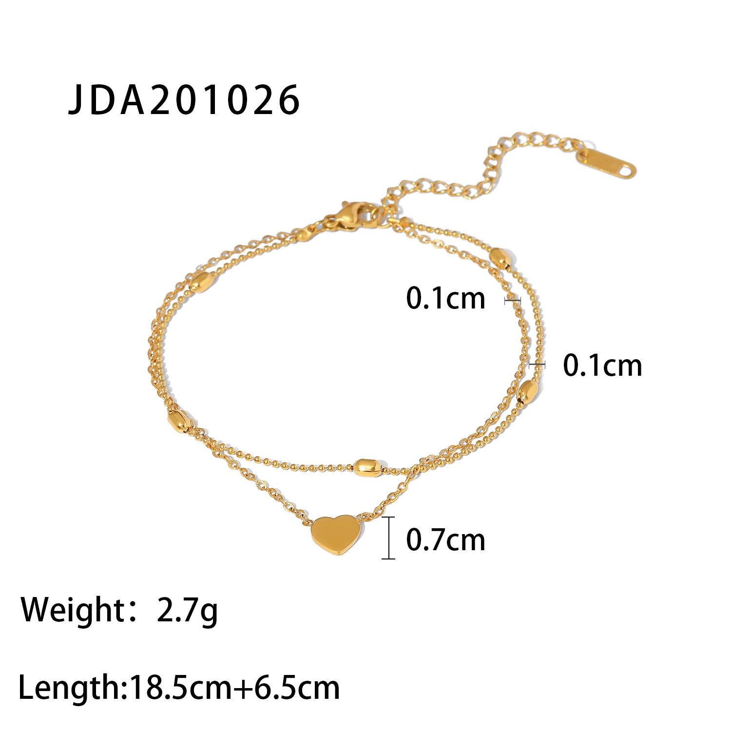Lourdes Gold Cross Anklet - JDA201026 [GP7URGQK]