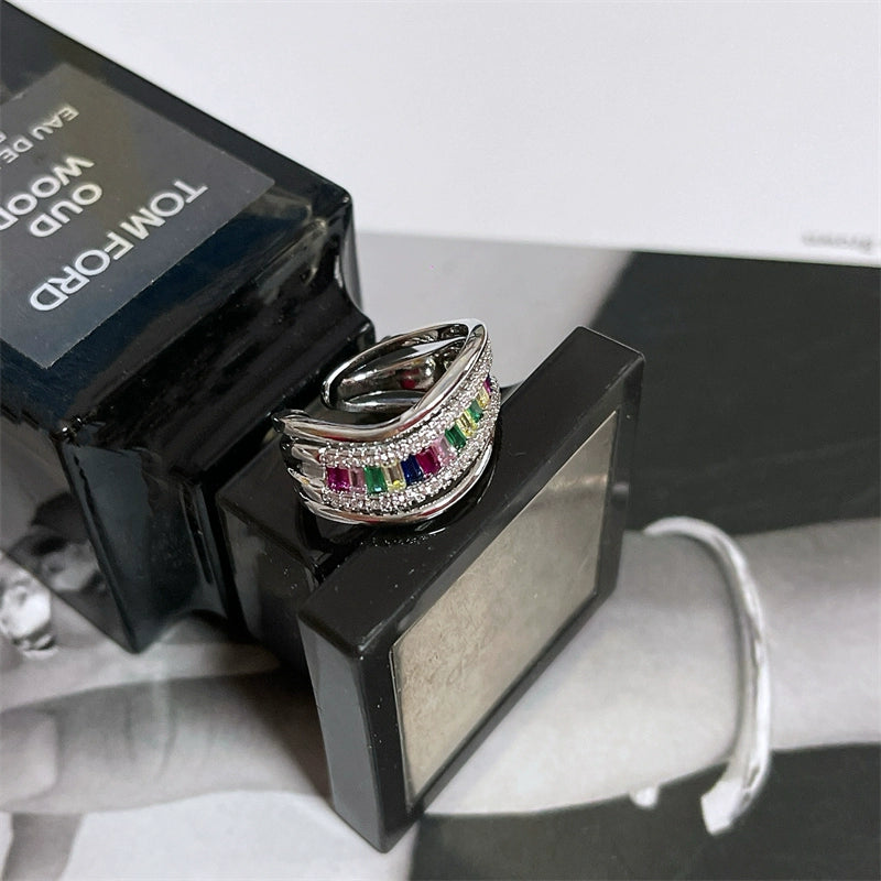 Quincy Rainbow Zircon Ring - Style Two [LUA9P288]