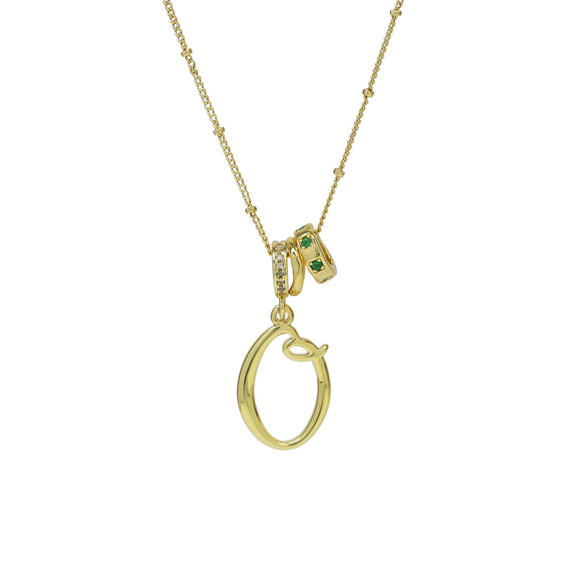 Jovi Cursive Initial Necklace - Gold O [LD35L4MD]