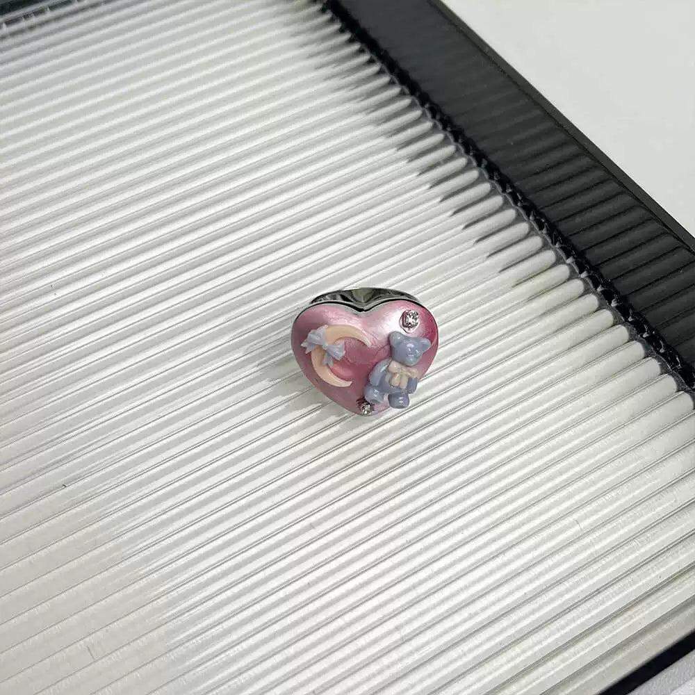 Neeva Playful Charm Rings - Heart Moon Ring [FKHF5ILJ]