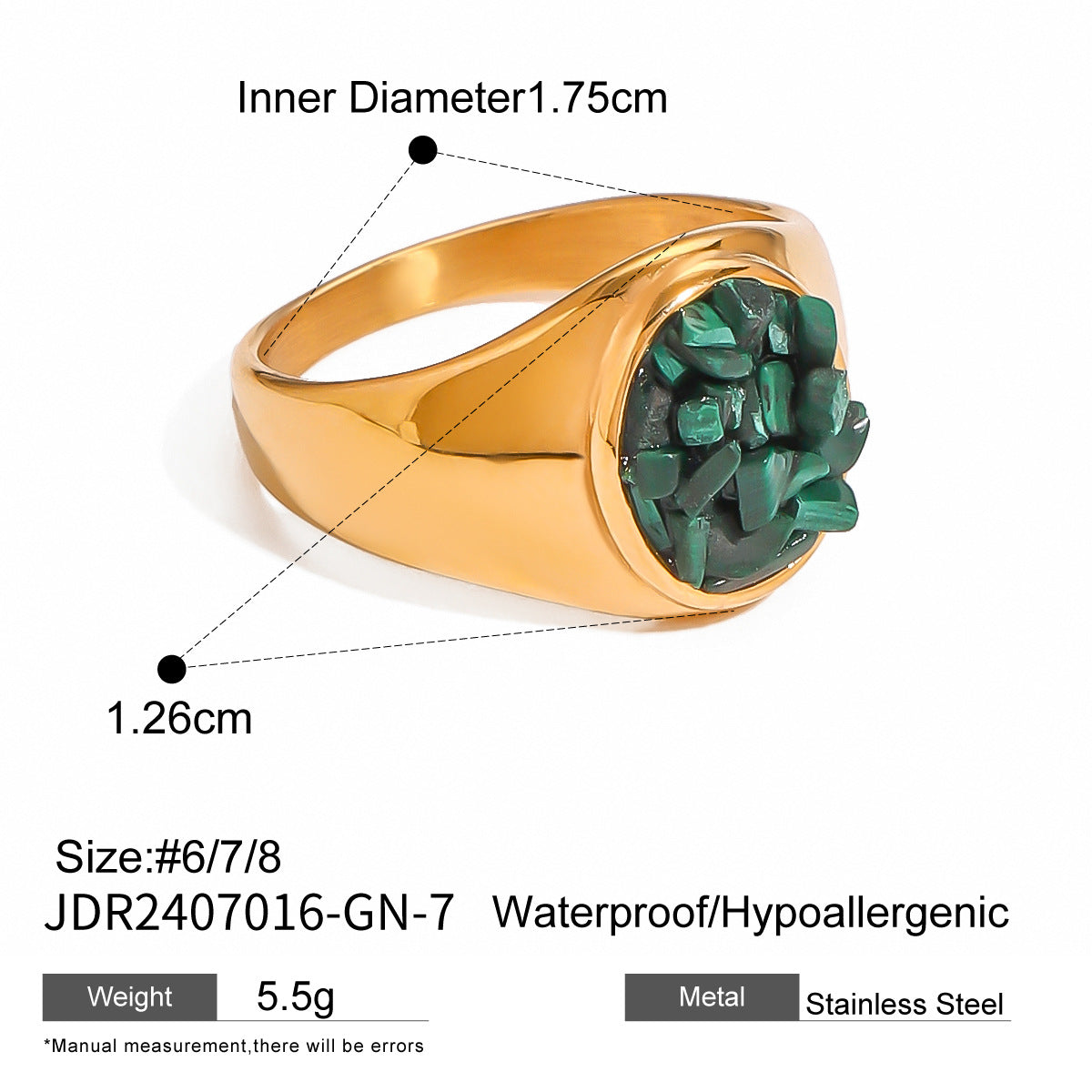 Khaliya Chunky Natural Ring - Green [NKVSCWOV]
