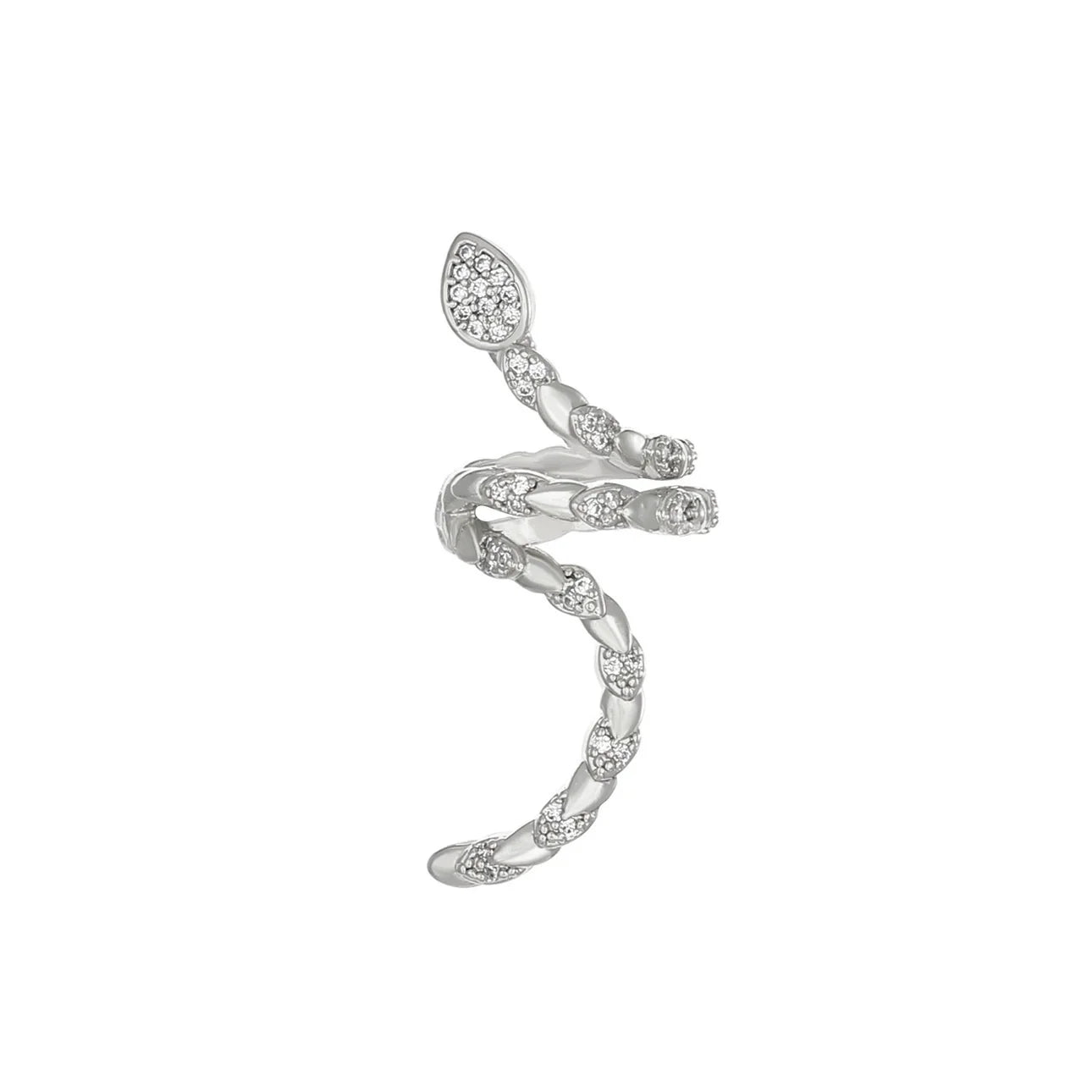 Bracha Serpent Ear Cuff - Silver Right Ear