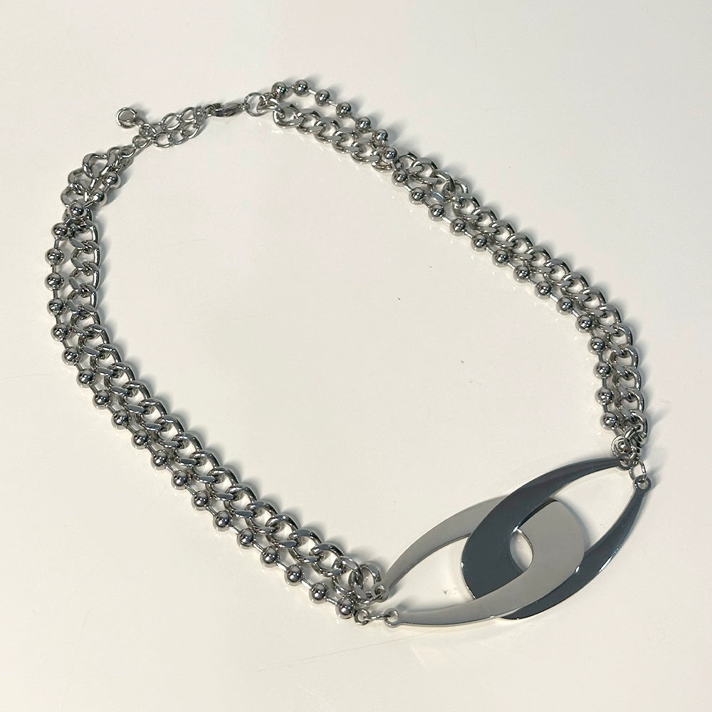 Ashely Geometric Layered Necklace - Cross Double Layer Clavicle Chain [49ATLBJY]