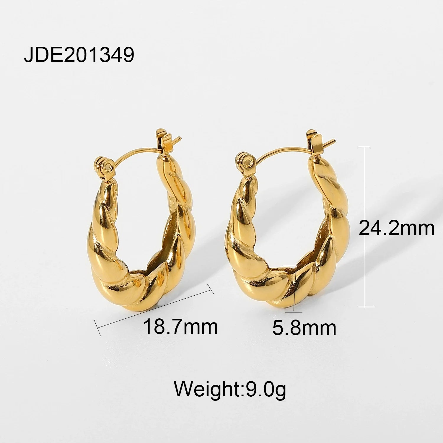 Phoebe Twisted Hoop Earrings - JDE201349