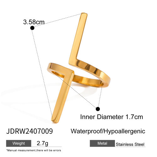 Kenli Geometric Open Ring - JDRW2407009 [WU44AOLD]
