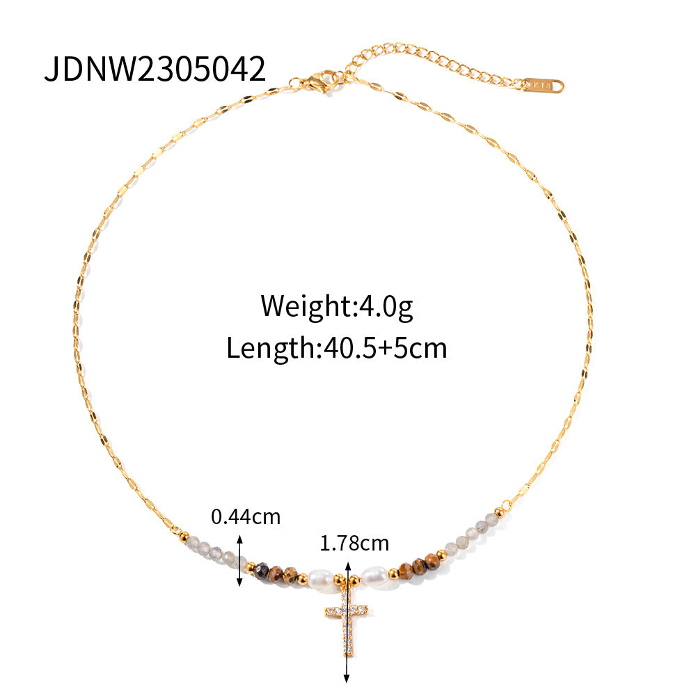 Aairah Pearl Cross Jewelry Set - JDNW2305042 [TOUZ0LK0]