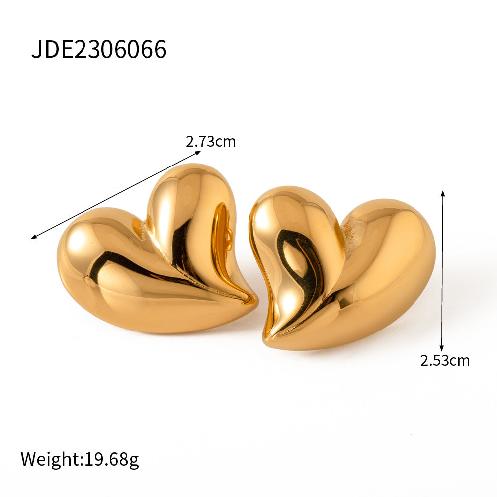 Hallie Stainless Steel Heart Earrings - JDE2306066 [EY8KJX3X]
