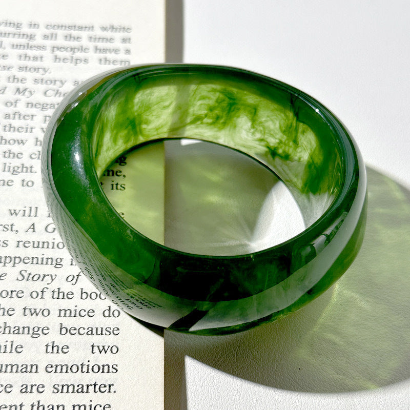 Rylin Marbled Resin Bangle - B - Deep Brown Blend [6XOS1I8O]