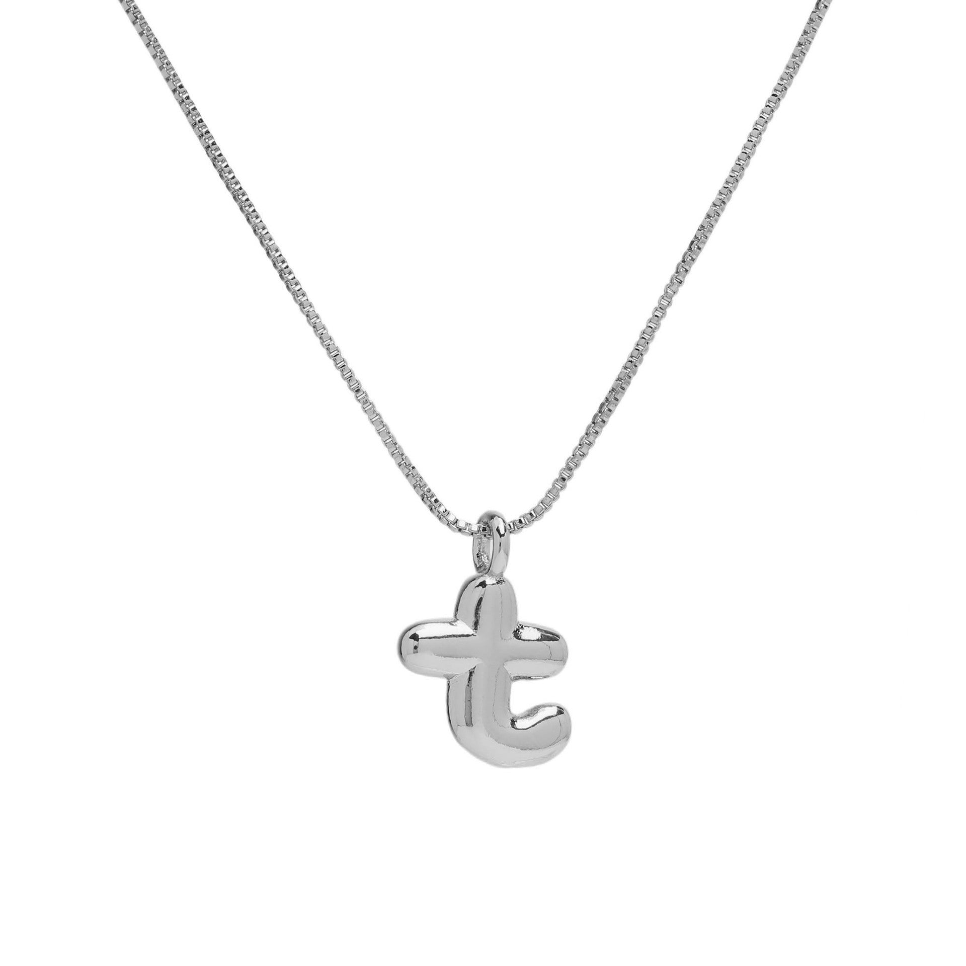 Jesenia Bubble Initial Necklace - Letter T [XAUK97F3]