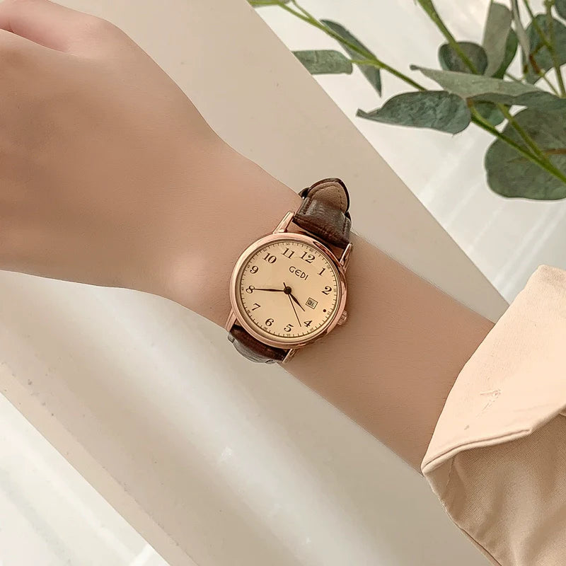 Aliciana Retro Calendar Watch - Retro Brown