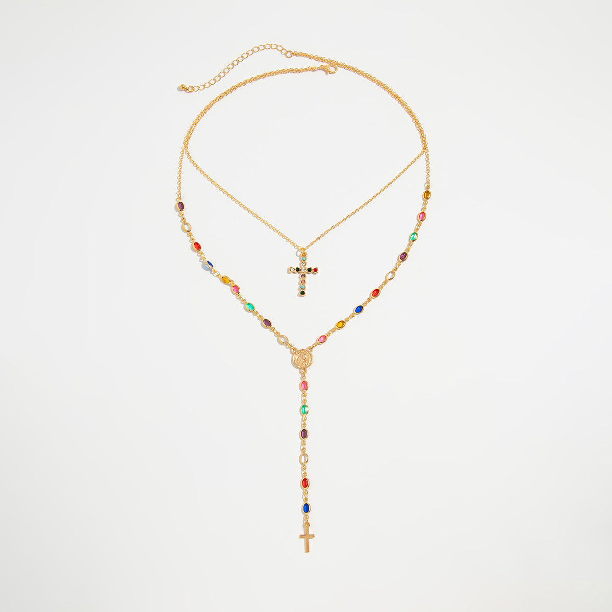 Kalee Diamond Cross Layered Necklace - Gold [S62V2F9D]