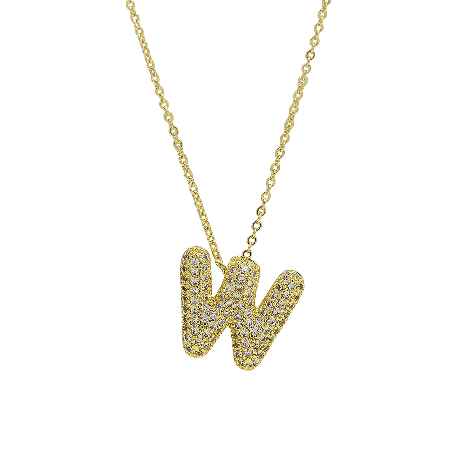 Zalia Gilded Bubble Letter Necklace - Necklace W [AJVXPTBA]