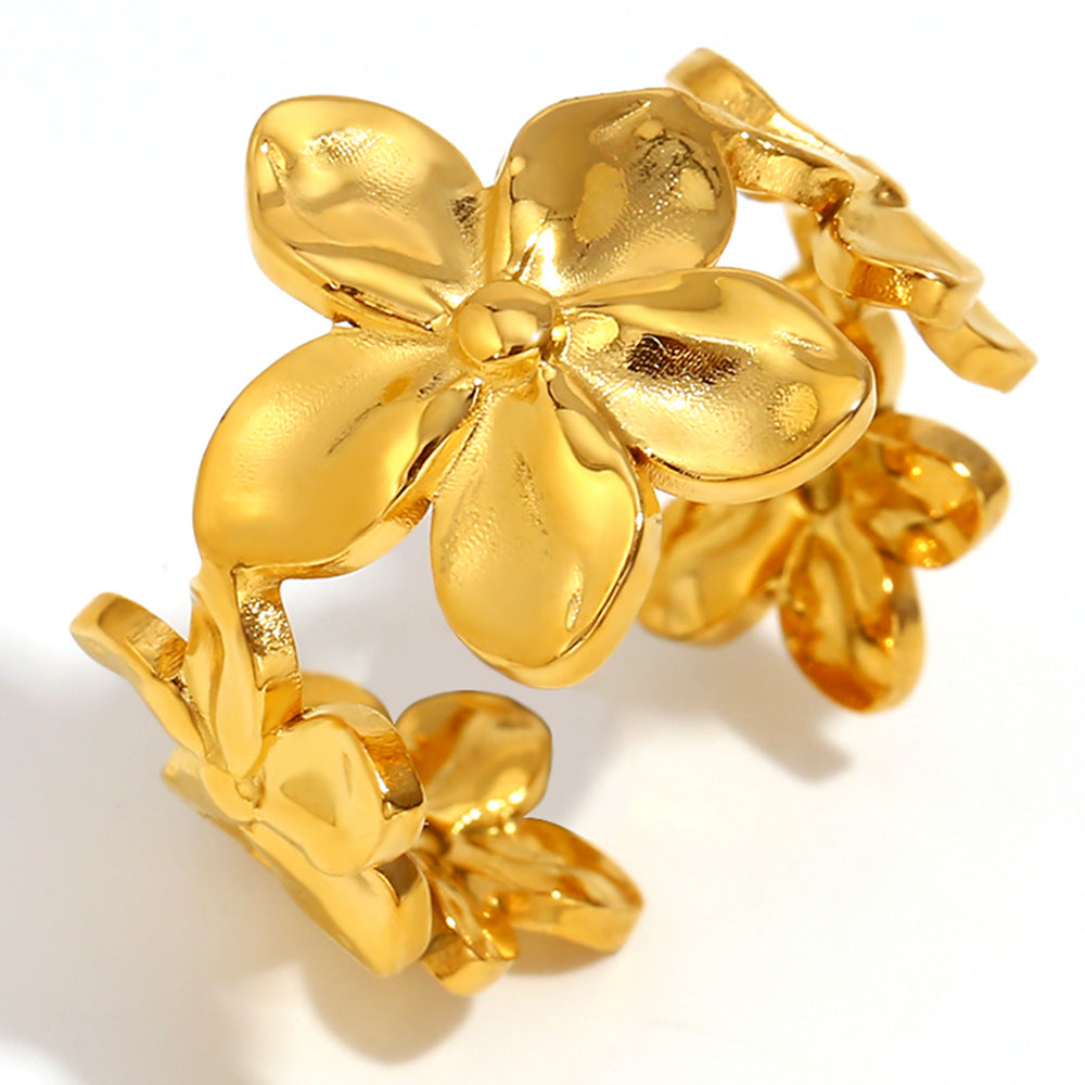 Alaylah Floral Opening Ring - Gold Floral Opening Ring [1W5THUKH]