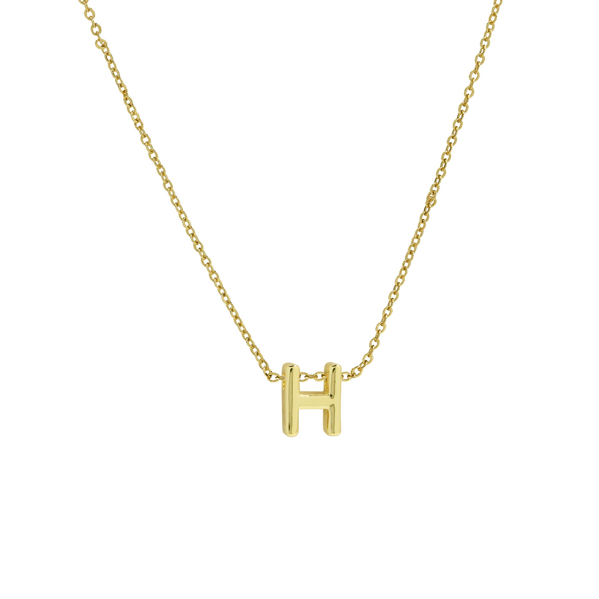 Agnes Initial Pendant Necklace - H [VHFR15Z3]