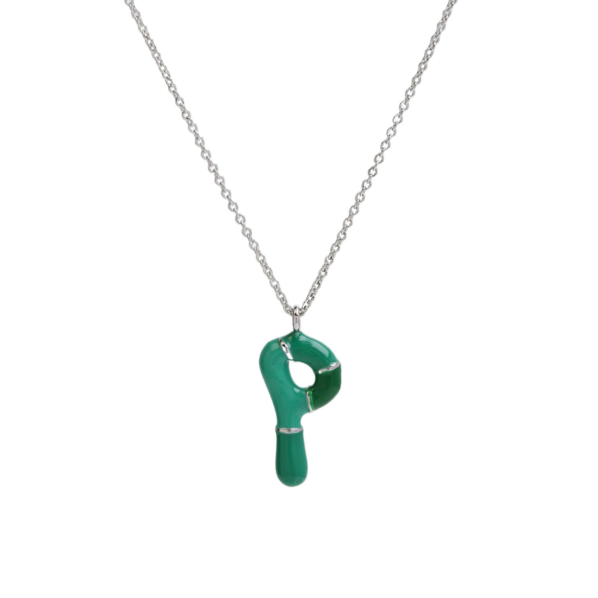 Victory Initial Bubble Necklace - Necklace P [J4BFST33]