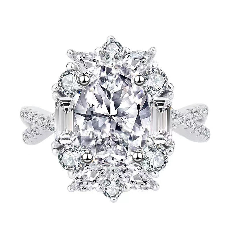 Kaavya Radiant Oval Ring - White Zircon [DWMH0Y1T]