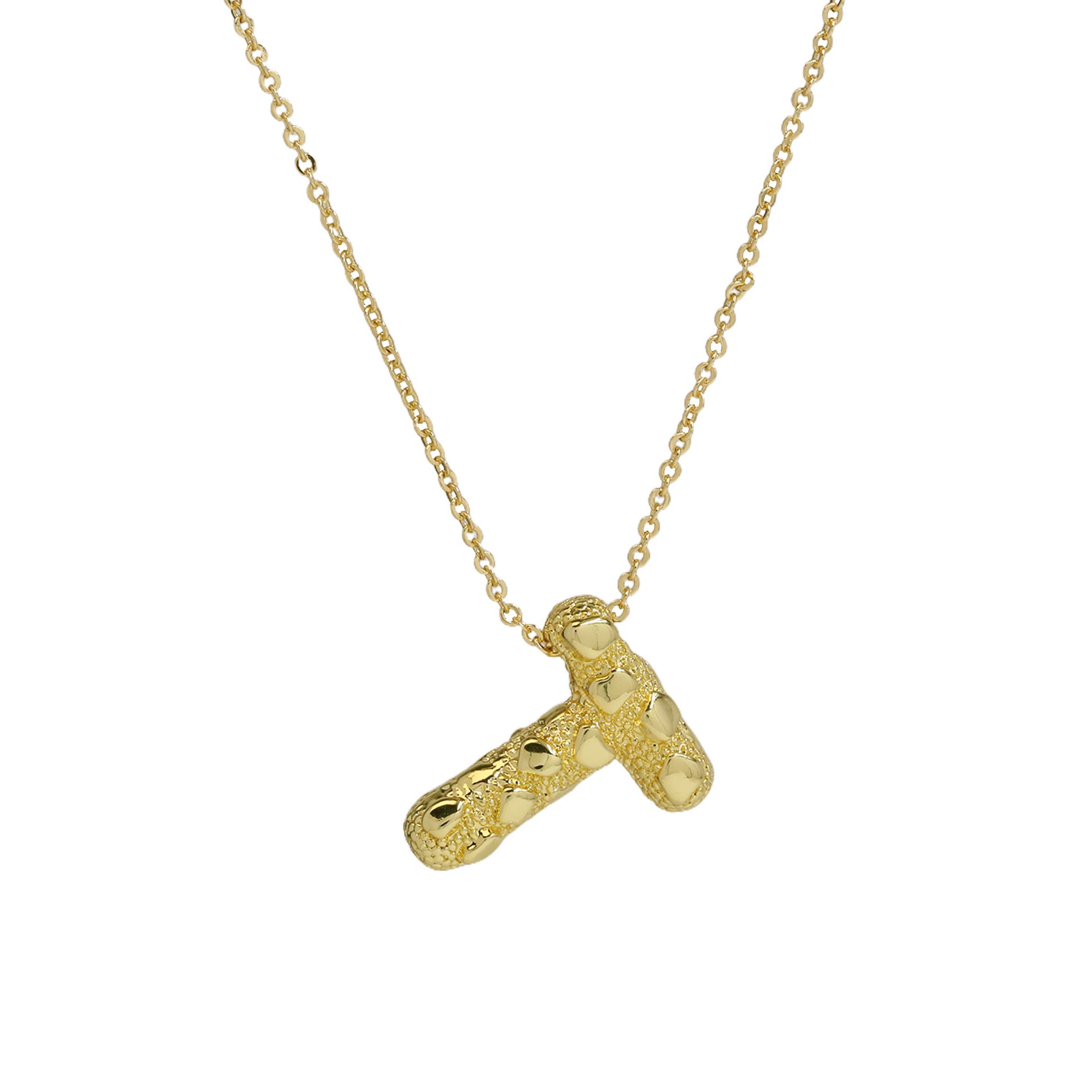 Akari Bubble Letter Necklace - T [I5334Y0R]