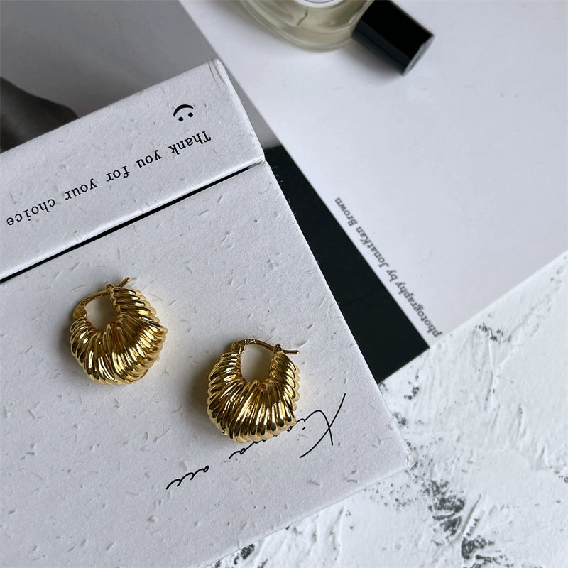 Jaliya Winding Horn Earrings - Gold Pair [AVVR7A5G]