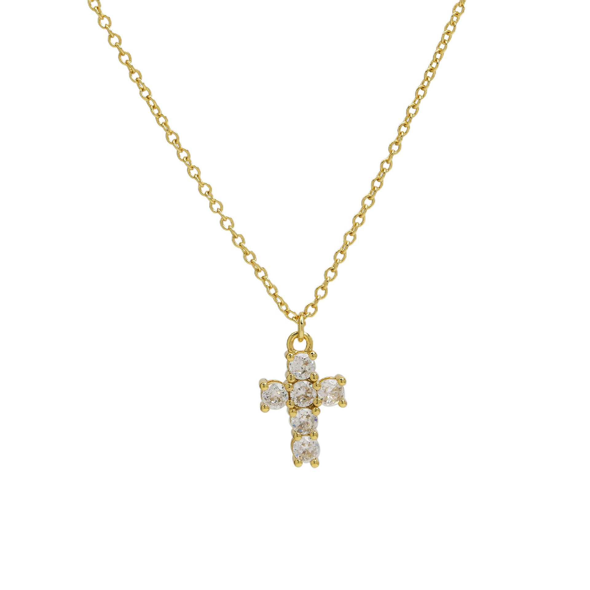 Alysse Birthstone Cross Necklace - April [TJQIN6EI]