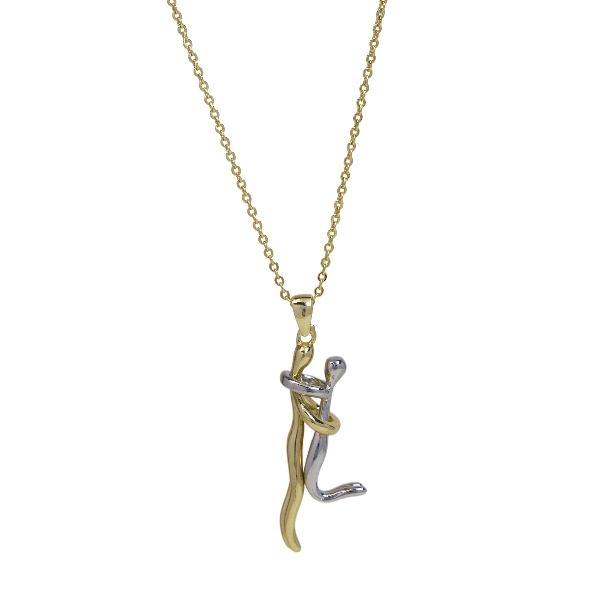 Ireland Embrace Heart Necklace - B Model Gold and Silver [45781BFL]