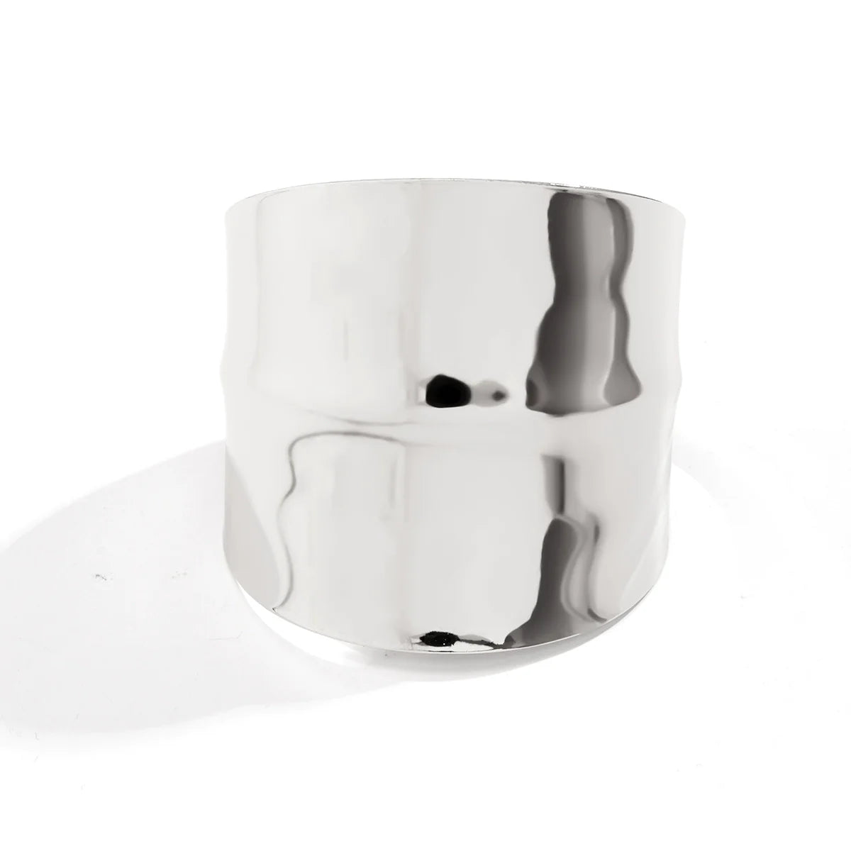 Adelynne Smooth Irregular Bangle - Silver