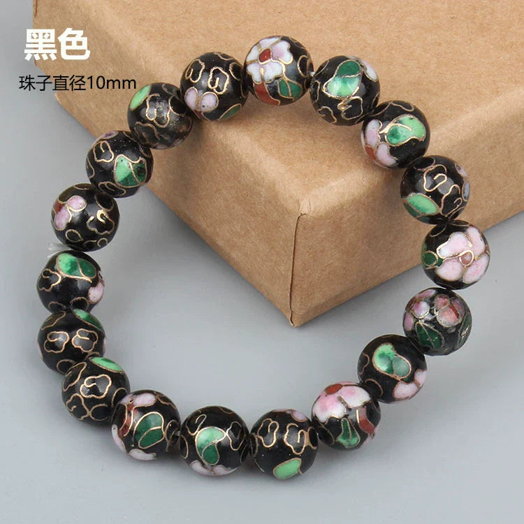 Charlie CloisonnŽ Beaded Bracelet - Black - 10mm Bead