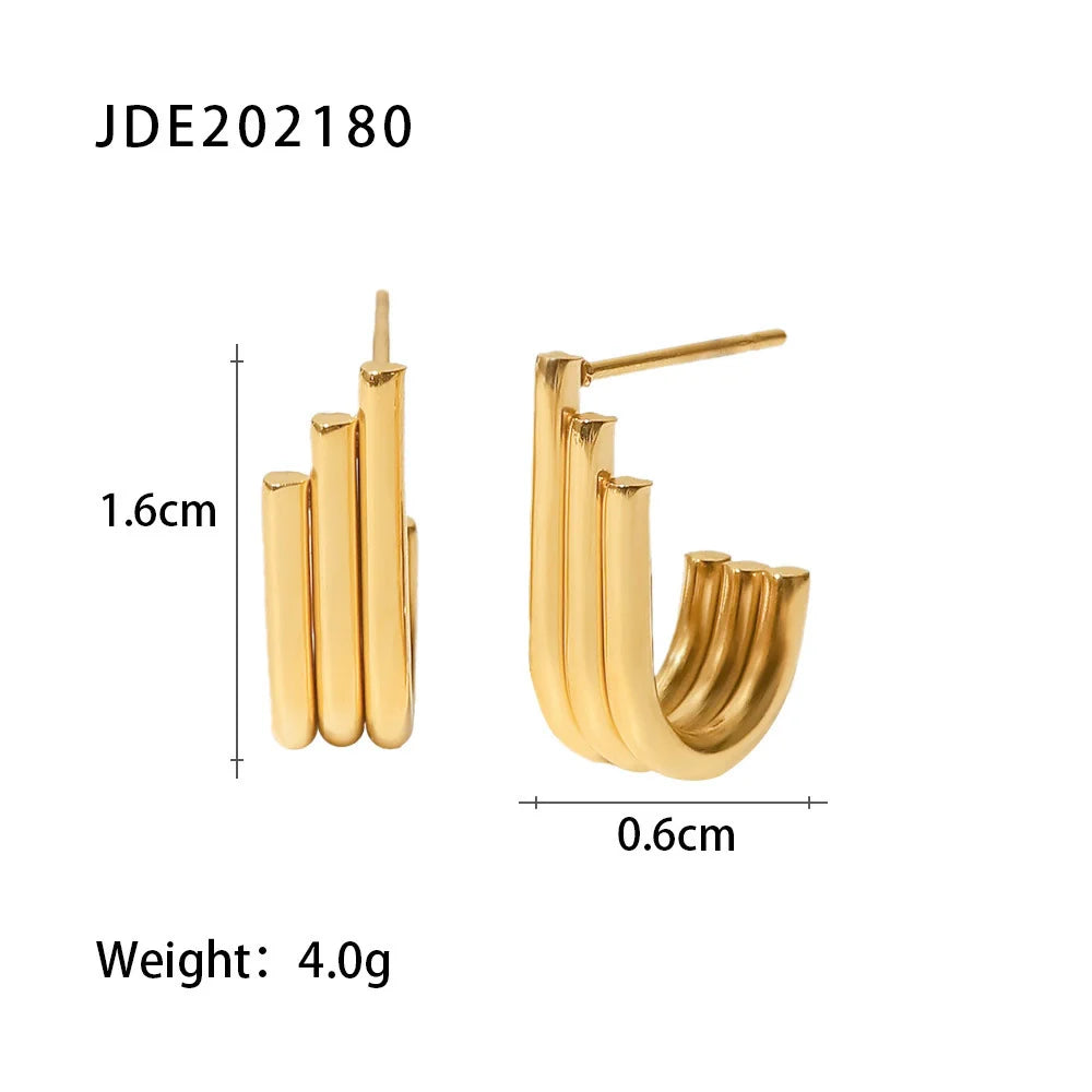 Malone Triple Layer Hoop Earrings - JDE202180