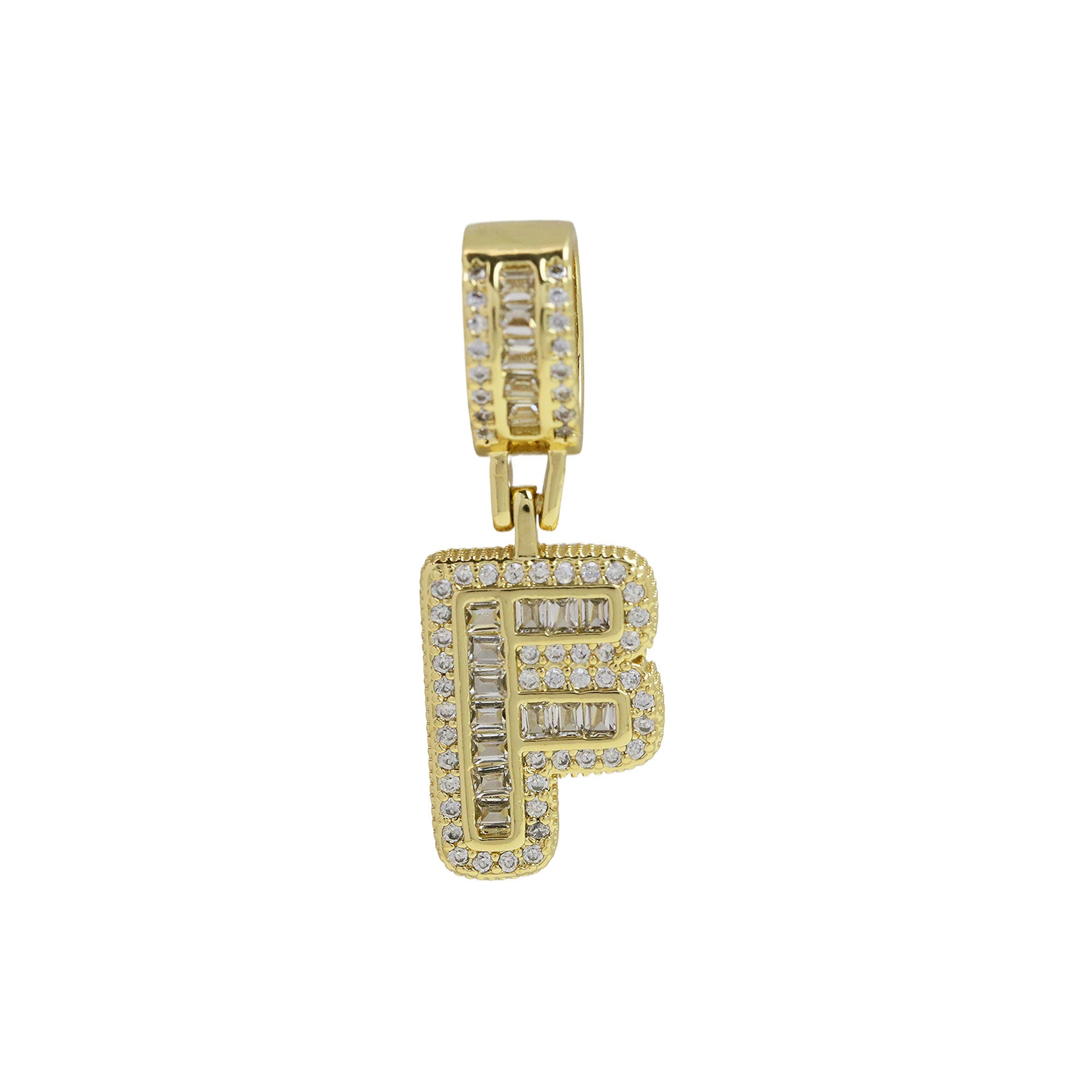 Maida Gold Letter Pendant Necklace - Gold Pendant F [S49BN3HY]
