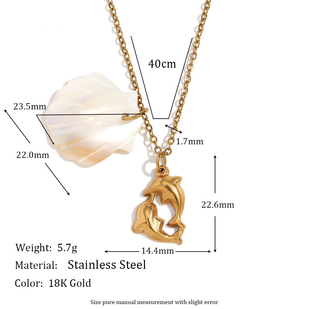 Kayleah Ocean Treasure Necklace - Ocean Wind Pendant Necklace Style 6 - Gold [4Z37RCU2]