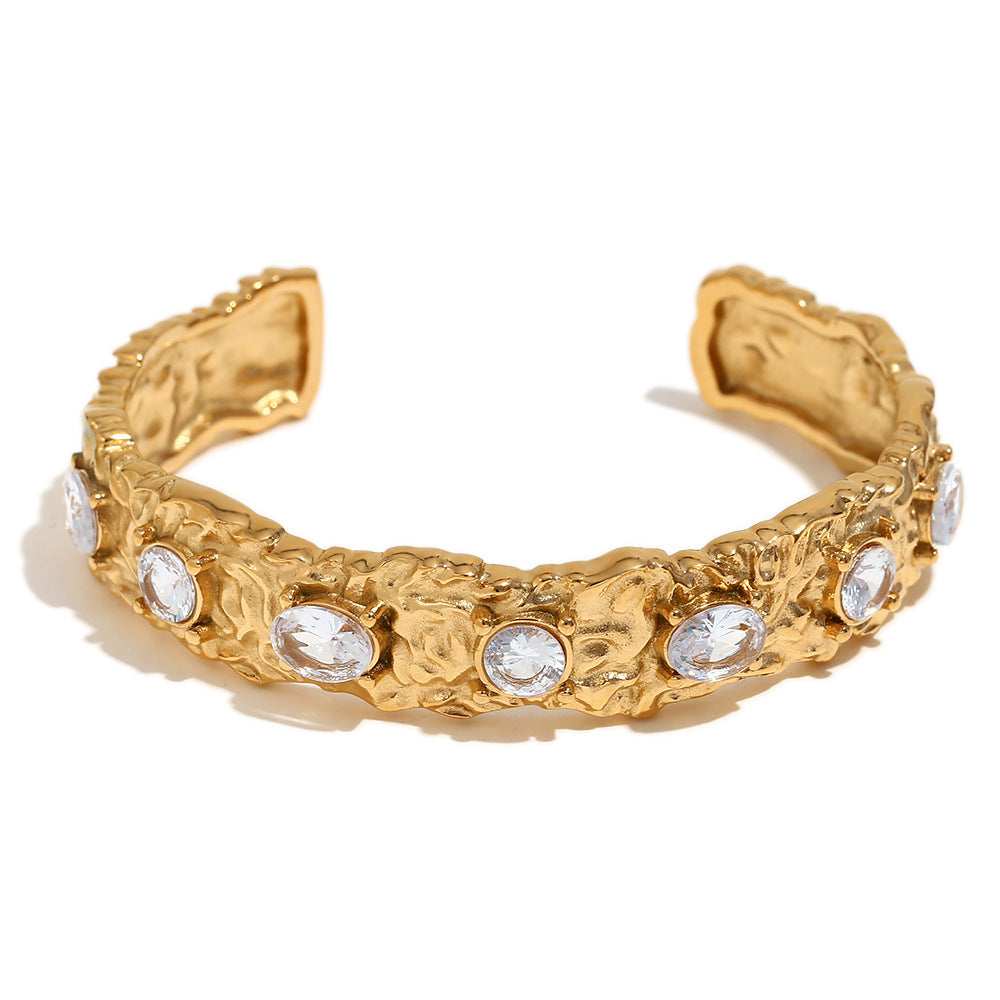 Graciella Cast Diamond Collection - Irregular White Diamond Bracelet - Gold [F41ZD9DZ]