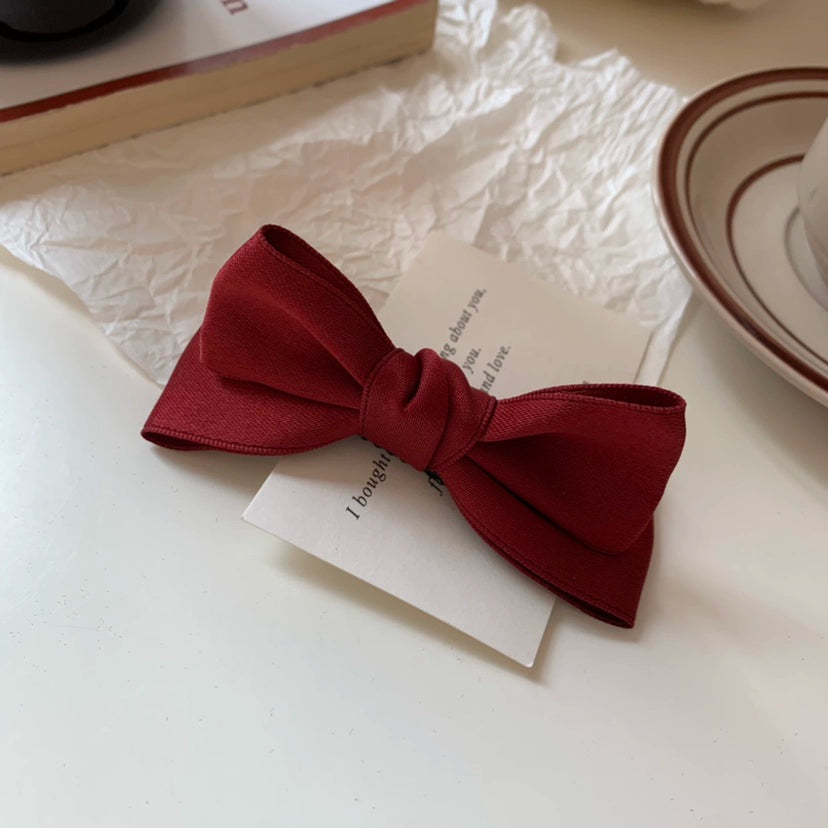 Holley Dimensional Bow Hair Clip - Wine Red Single [TFWIDPD3]