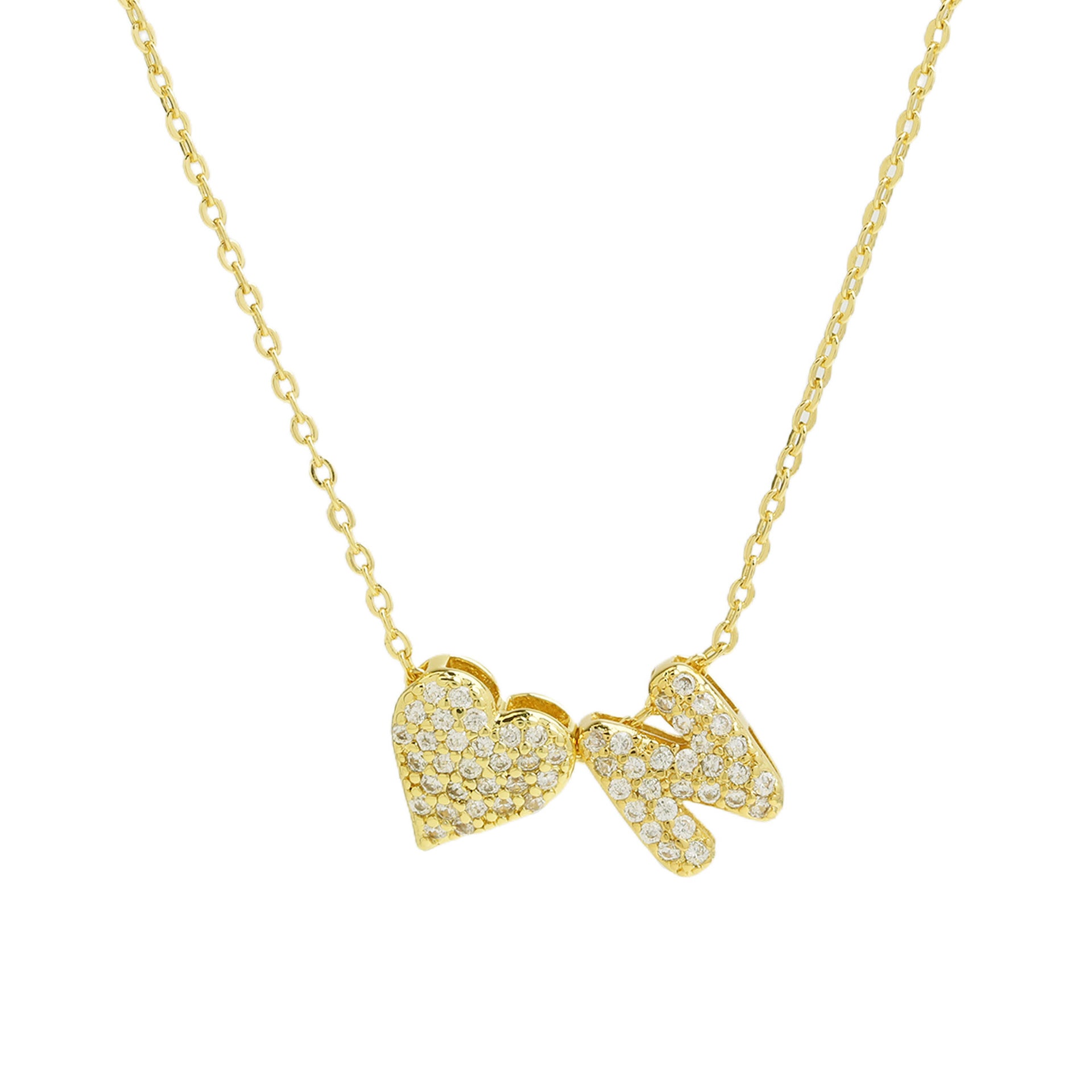 Riley Zircon Bubble Initial Necklace - N Initial [C0HF3YFG]