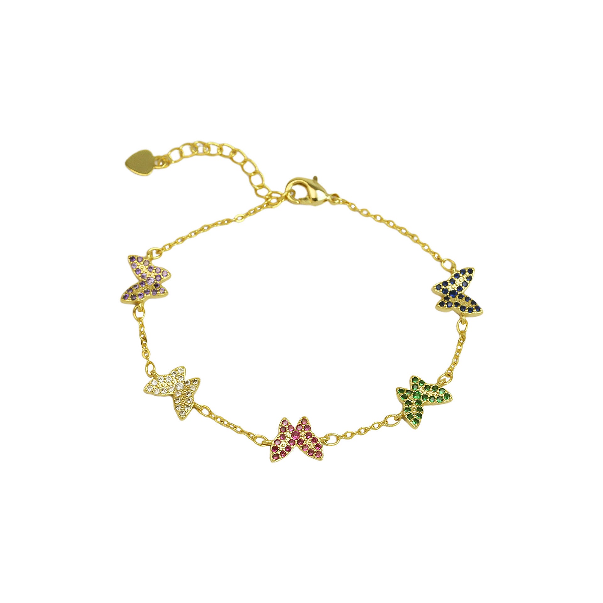 Ely Zircon Charm Bracelet - Butterfly Colorful Zircon [0MBAQ5VN]