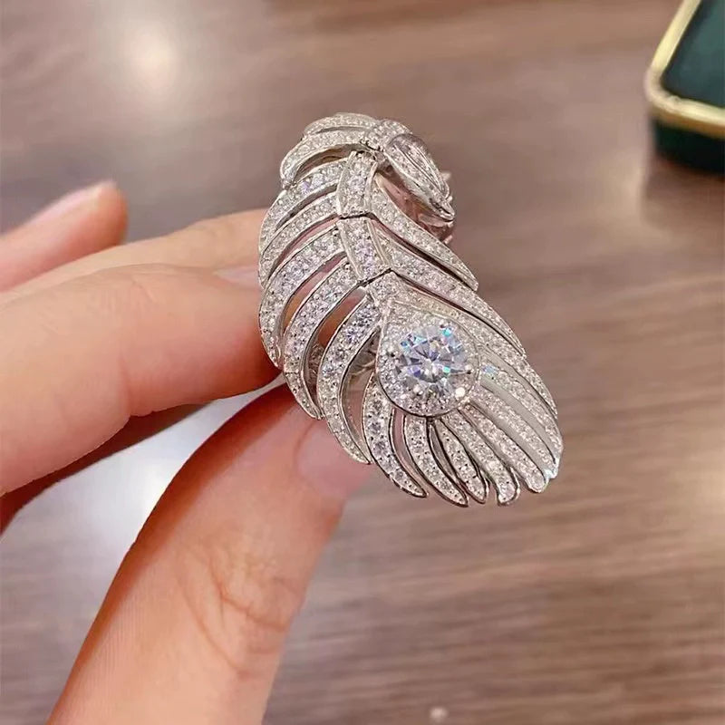 Teagan Feather Statement Ring - One Size Open