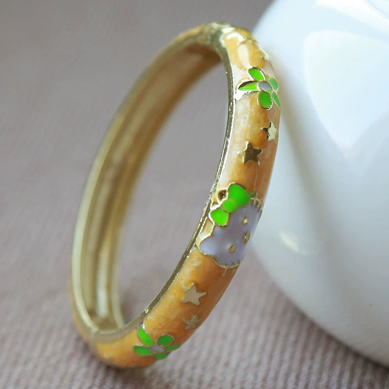 Camrynn Kitty Enamel Bracelet - Yellow (4.7cm) [995DESJN]
