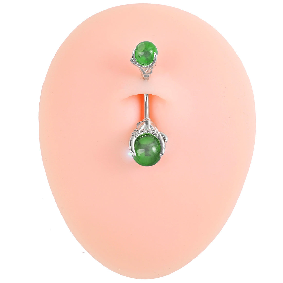Elanie Amethyst Claw Navel Ring - Green [UKWULMMD]