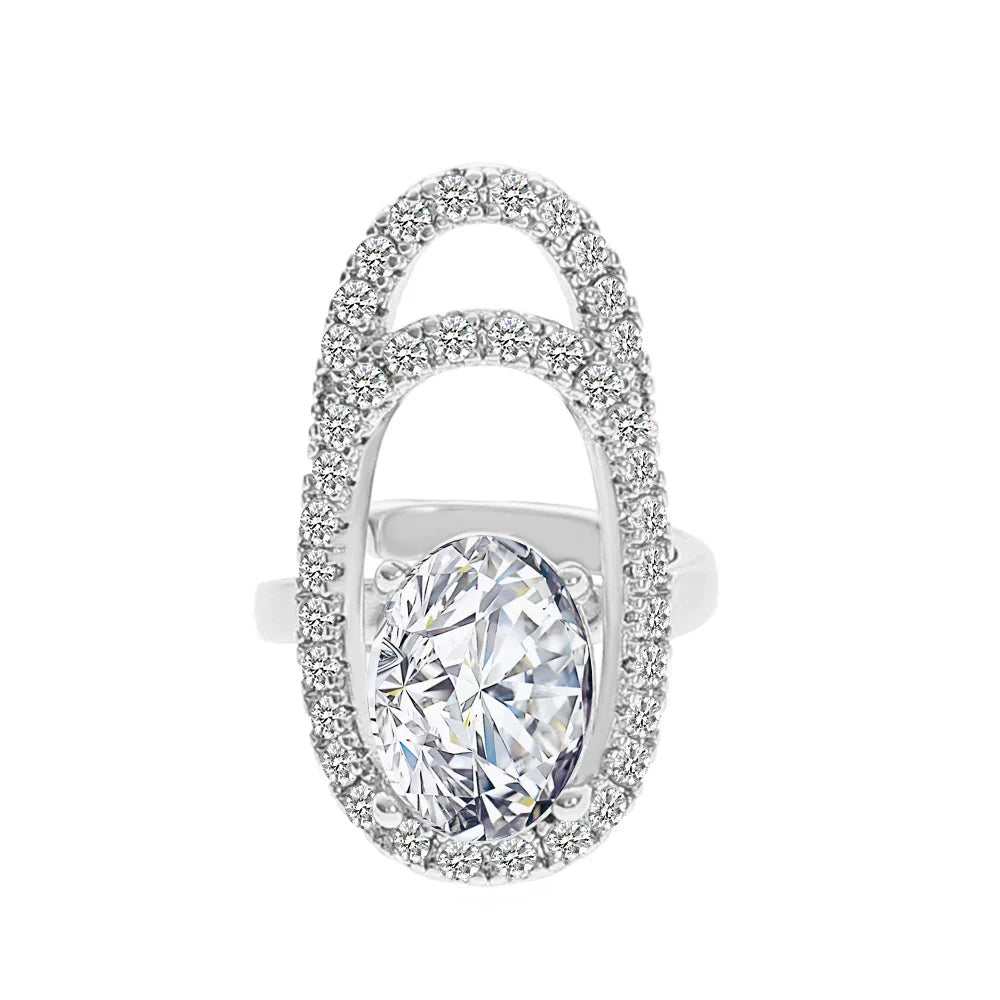 Kristi Geometric Nail Rings - White K Style 5