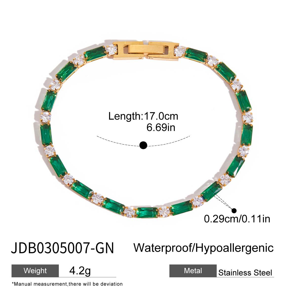 Rosita Zircon Heart Bracelet - JDB0305007-GN [NCODIKUB]