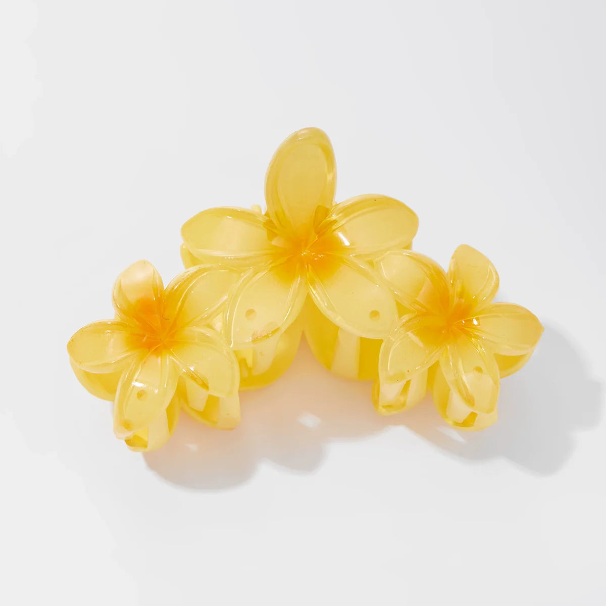 Saskia Gradient Plumeria Claw Clip - Yellow