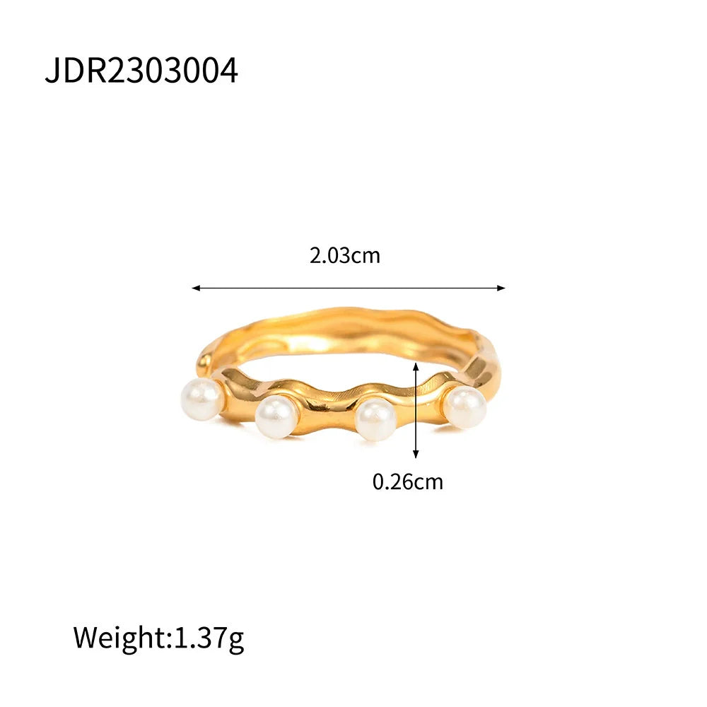 Sienna Malachite Gold Plated Ring - undefined