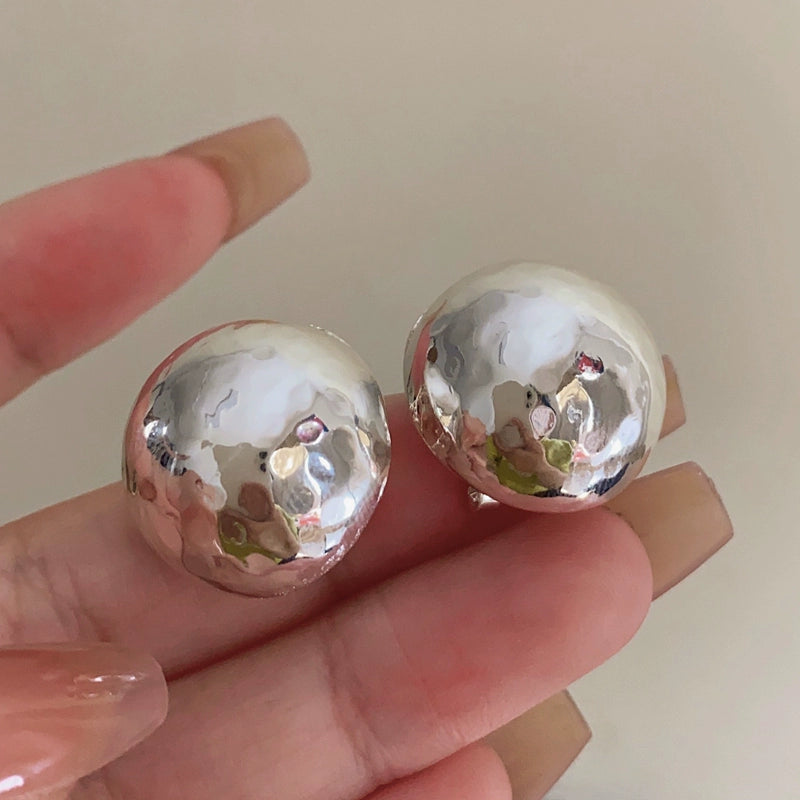 Reaghan Hammered Disk Earrings - Silver [154ZCR4J]