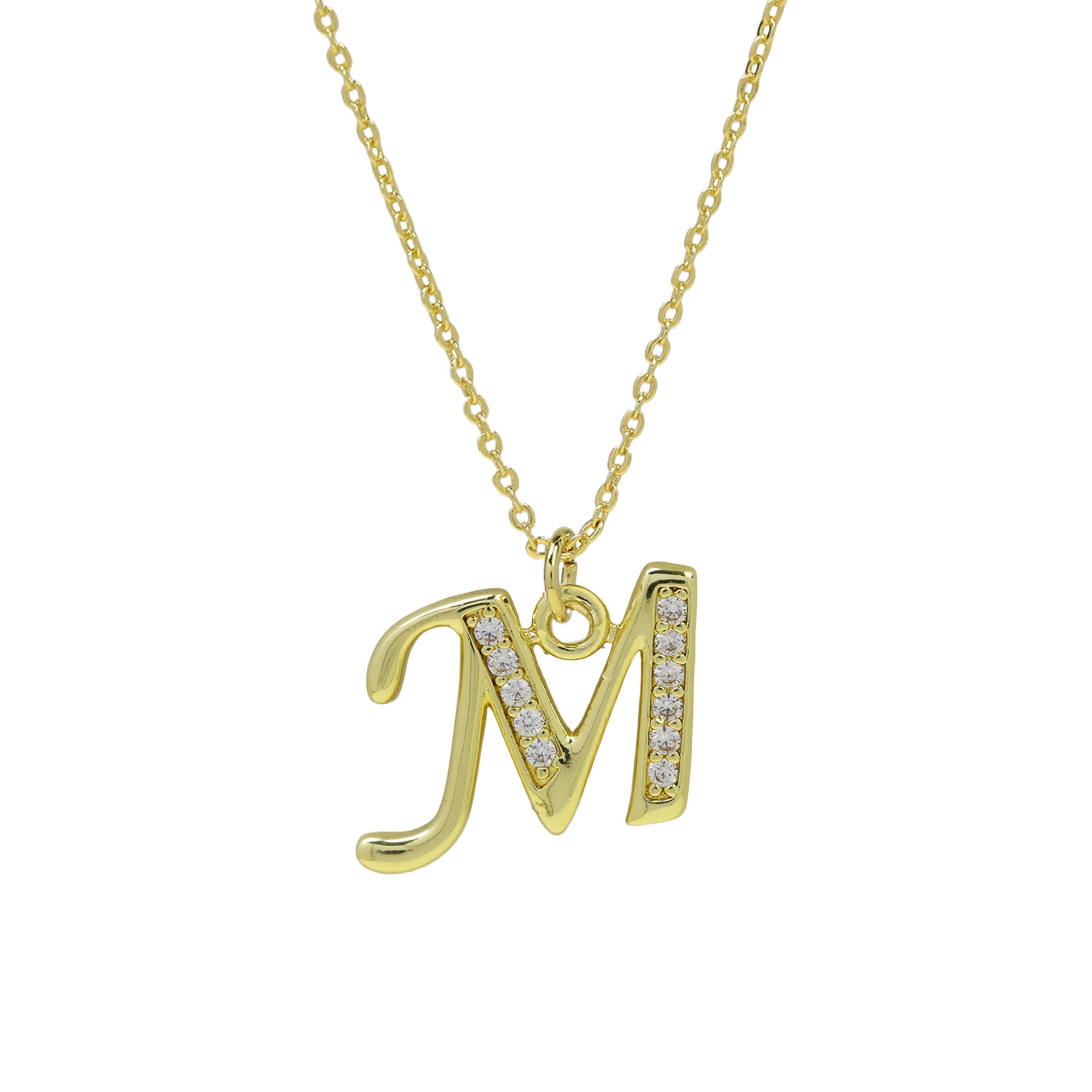 Winifred Delicate Alphabet Necklace - Letter M [IIL5IP23]