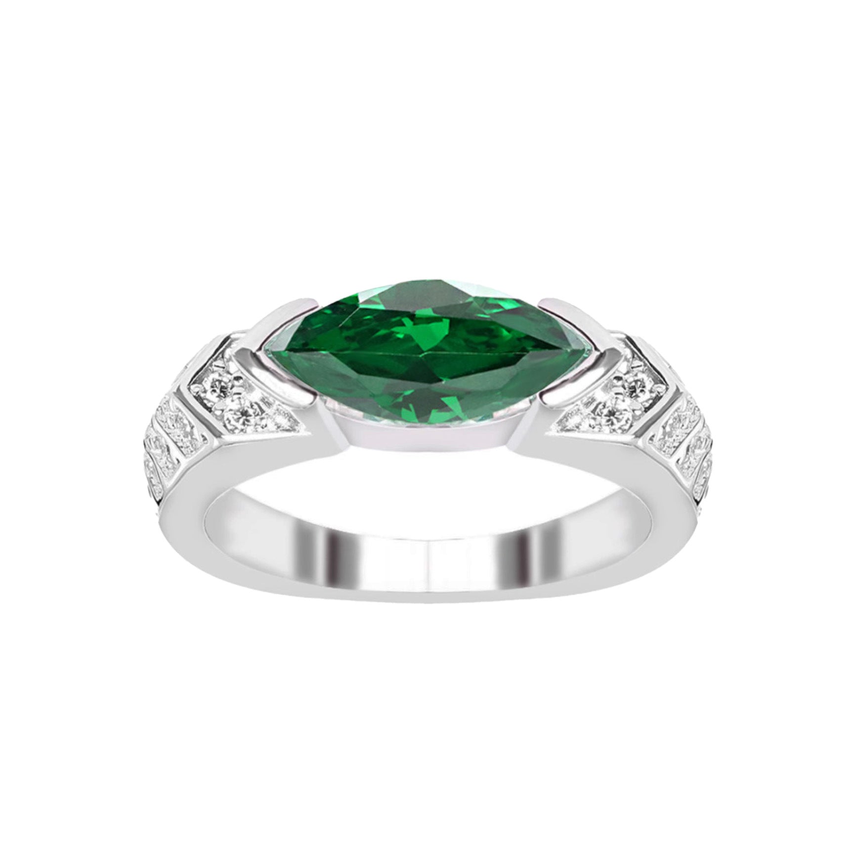 Amilliana Moissanite Horus Ring - Green Crystal [R9V2XA0I]