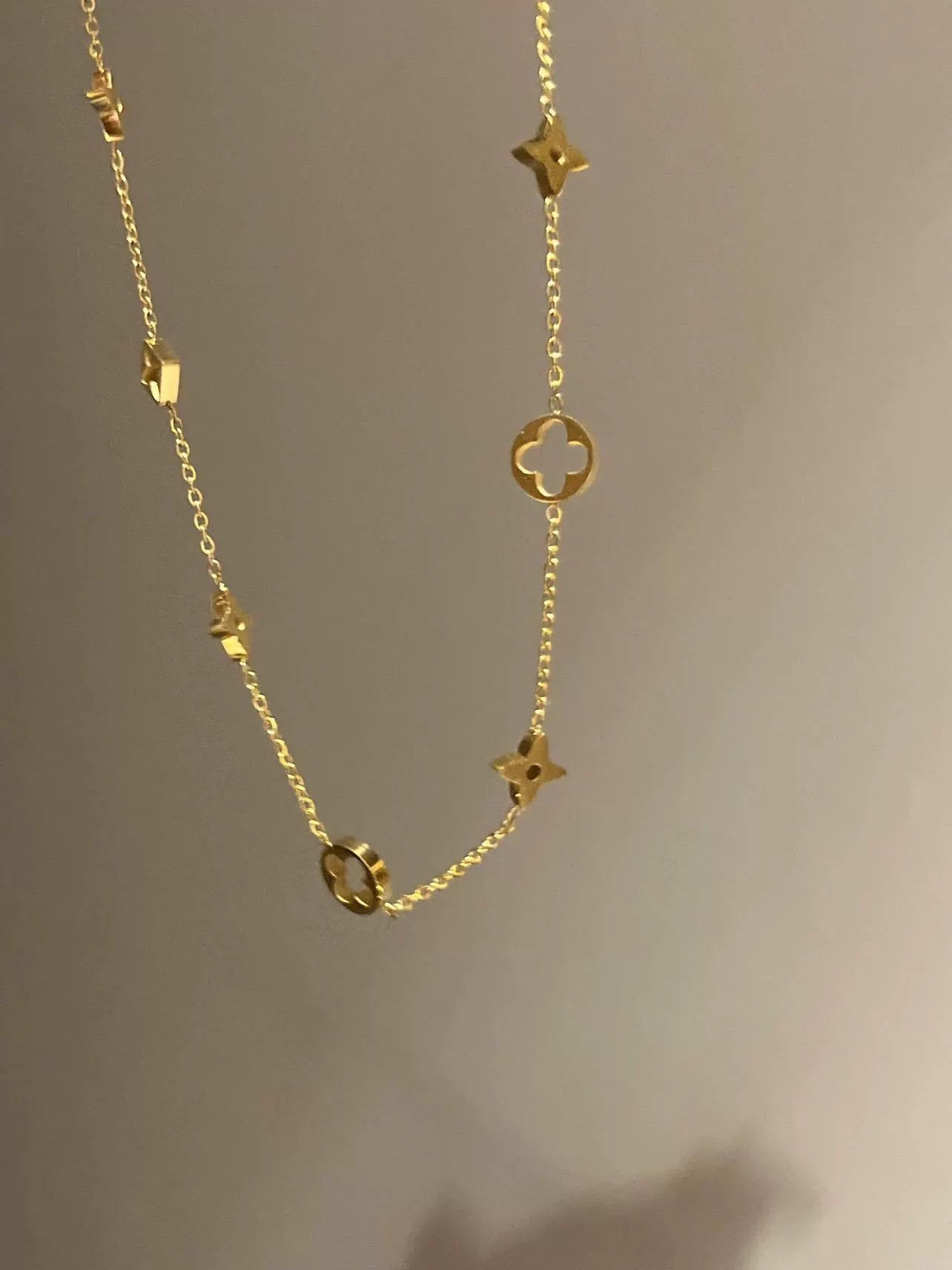 Lillyana Four-Leaf Clover Necklace - Four-leaf Clover Flower Necklace (40+5cm)